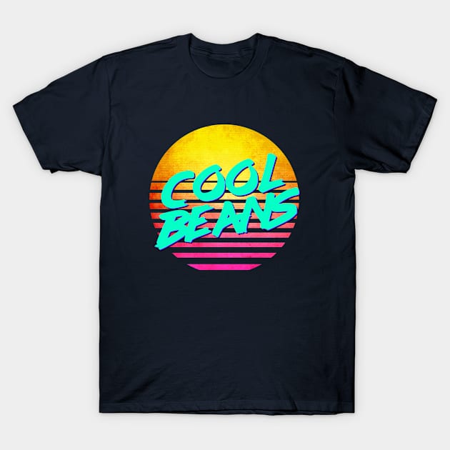 Funny Nostalgic Retro 80's "COOL BEANS" T-Shirt by GWENT